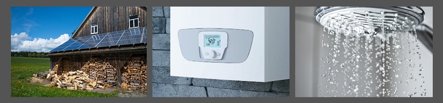 Solarthermie auf Hausdach und Heizgerät